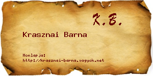 Krasznai Barna névjegykártya