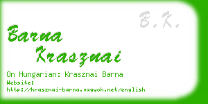 barna krasznai business card